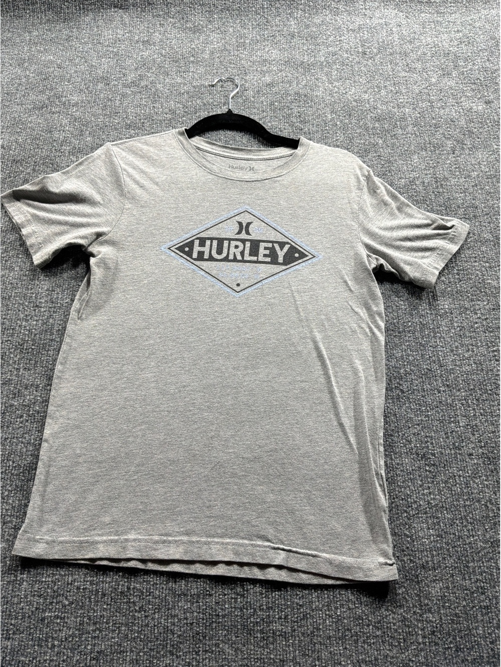 Hurley Men's Short Sleeve T-Shirt in Gray, Size Large